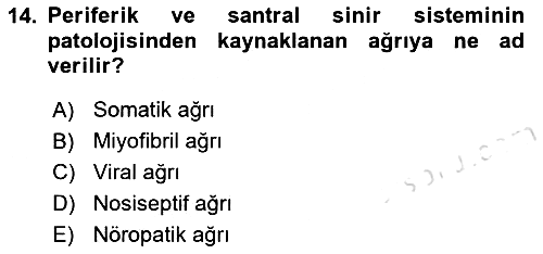 Fiziksel Rehabilitasyon 2025-2026 Ara Sınav - 14. soru
