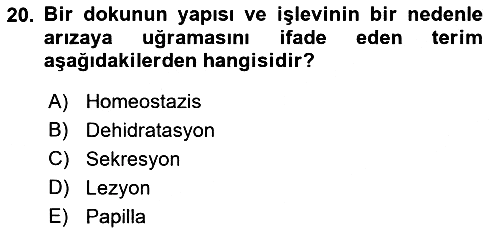 Fiziksel Rehabilitasyon 2018-2019 Dönem Sonu Sınavı - 20. soru