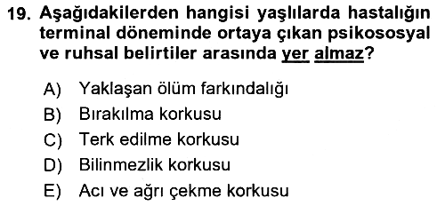 Fiziksel Rehabilitasyon 2021-2022 Dönem Sonu Sınavı - 19. soru