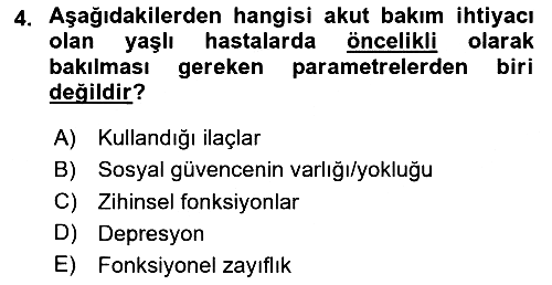 Fiziksel Rehabilitasyon 2024-2025 Dönem Sonu Sınavı - 4. soru