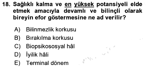 Fiziksel Rehabilitasyon 2024-2025 Dönem Sonu Sınavı - 18. soru