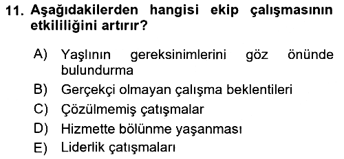 Psiko-Sosyal Rehabilitasyon 2018-2019 3 Ders Sınavı - 11. soru