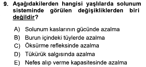 Psiko-Sosyal Rehabilitasyon 2016-2017 Ara Sınav - 9. soru