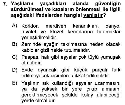 Psiko-Sosyal Rehabilitasyon 2021-2022 Ara Sınav - 7. soru
