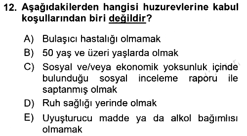 Psiko-Sosyal Rehabilitasyon 2023-2024 Ara Sınav - 12. soru