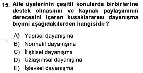 Psiko-Sosyal Rehabilitasyon 2025-2026 Ara Sınav - 15. soru