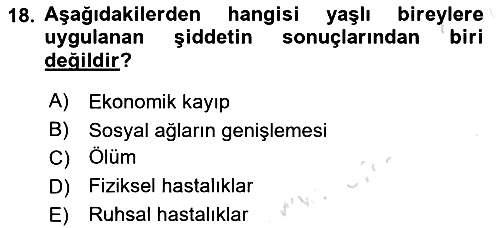Psiko-Sosyal Rehabilitasyon 2021-2022 Yaz Okulu Sınavı - 18. soru