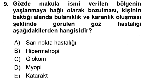 Temel Gerontoloji 2017-2018 3 Ders Sınavı - 9. soru