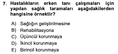 Temel Gerontoloji 2018-2019 Ara Sınav - 7. soru