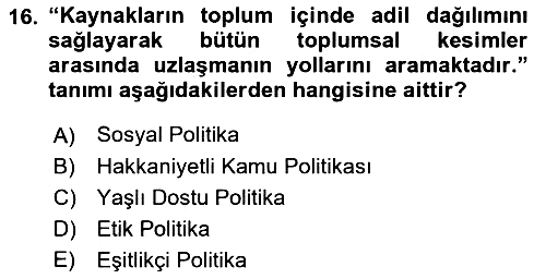 Temel Gerontoloji 2018-2019 Ara Sınav - 16. soru