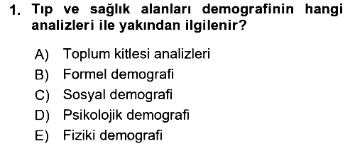 Temel Gerontoloji 2017-2018 Dönem Sonu Sınavı - 1. soru