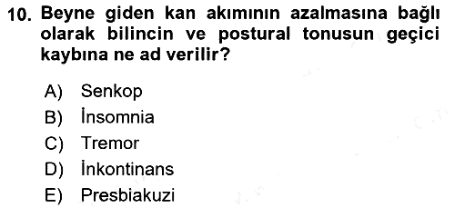 Temel Gerontoloji 2018-2019 Dönem Sonu Sınavı - 10. soru