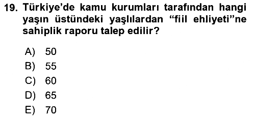 Temel Gerontoloji 2022-2023 Dönem Sonu Sınavı - 19. soru