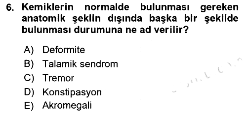 Temel Gerontoloji 2023-2024 Dönem Sonu Sınavı - 6. soru
