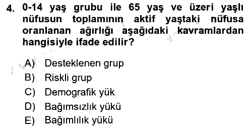 Temel Gerontoloji 2025-2026 Dönem Sonu Sınavı - 4. soru