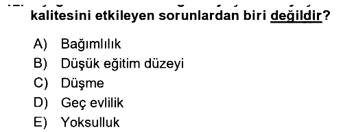 Temel Gerontoloji 2021-2022 Yaz Okulu Sınavı - 12. soru