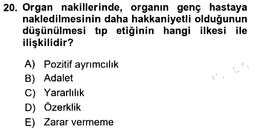 Temel Gerontoloji 2023-2024 Yaz Okulu Sınavı - 20. soru