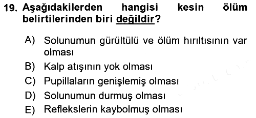 Yaşlı Bakımı İlke Ve Uygulamaları 2018-2019 Dönem Sonu Sınavı - 19. soru