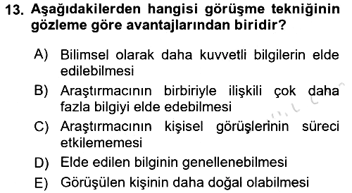 Yaşlı Psikolojisi 2016-2017 Ara Sınav - 13. soru