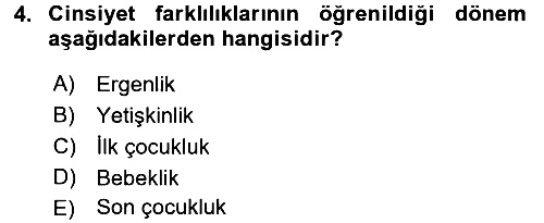Yaşlı Psikolojisi 2017-2018 Ara Sınav - 4. soru