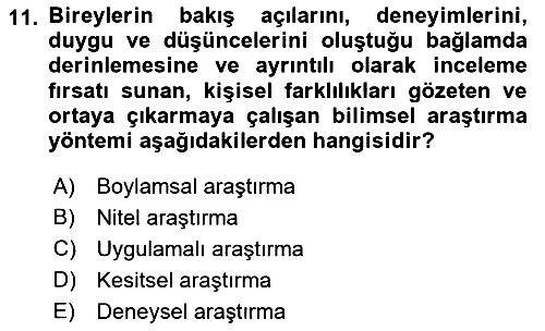 Yaşlı Psikolojisi 2018-2019 Ara Sınav - 11. soru