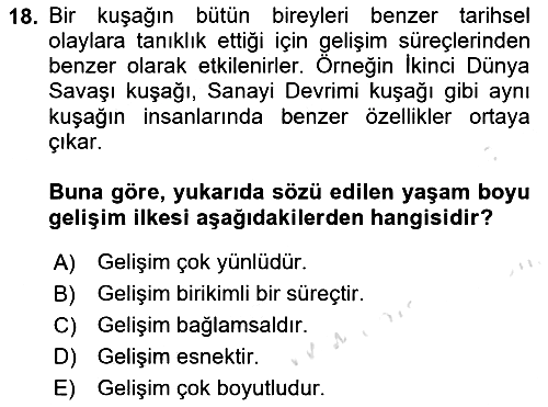 Yaşlı Psikolojisi 2022-2023 Ara Sınav - 18. soru