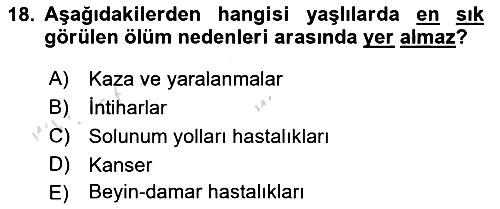 Yaşlı Psikolojisi 2024-2025 Ara Sınav - 18. soru