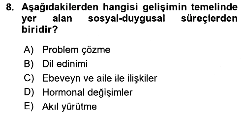 Yaşlı Psikolojisi 2025-2026 Ara Sınav - 8. soru