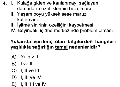 Yaşlı Psikolojisi 2016-2017 Dönem Sonu Sınavı - 4. soru