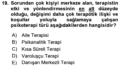 Yaşlı Psikolojisi 2016-2017 Dönem Sonu Sınavı - 19. soru