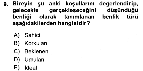 Yaşlı Psikolojisi 2017-2018 Dönem Sonu Sınavı - 9. soru