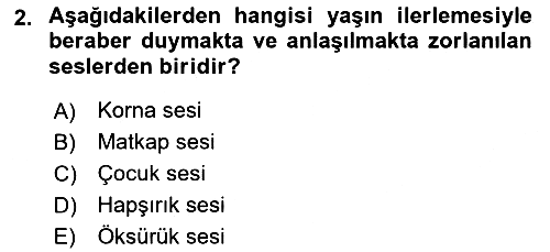 Yaşlı Psikolojisi 2020-2021 Yaz Okulu Sınavı - 2. soru