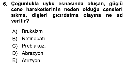 Yaşlı Psikolojisi 2024-2025 Yaz Okulu Sınavı - 6. soru