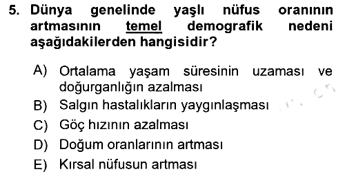 Yaşlılarda Çatışma Ve Stres Yönetimi 1 2025-2026 Ara Sınav - 5. soru