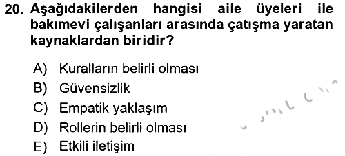 Yaşlılarda Çatışma Ve Stres Yönetimi 2 2016-2017 3 Ders Sınavı - 20. soru