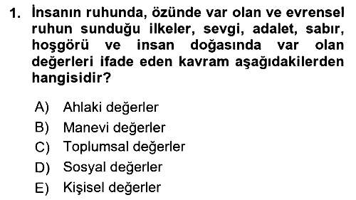 Yaşlılarda Çatışma Ve Stres Yönetimi 2 2019-2020 Ara Sınav - 1. soru