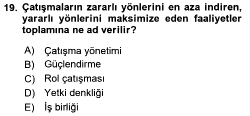 Yaşlılarda Çatışma Ve Stres Yönetimi 2 2025-2026 Dönem Sonu Sınavı - 19. soru