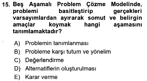 Yaşlılarda Çatışma Ve Stres Yönetimi 2 2025-2026 Yaz Okulu Sınavı - 15. soru