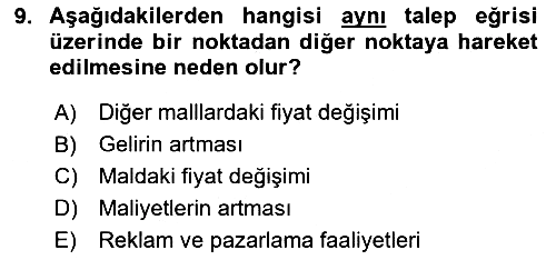 Genel Ekonomi 2024-2025 Ara Sınav - 9. soru