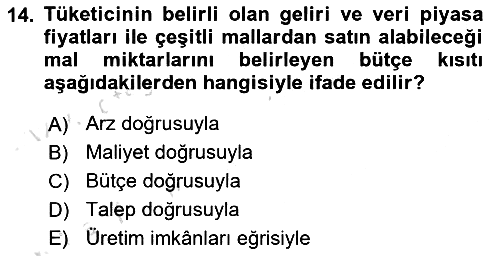 Genel Ekonomi 2024-2025 Ara Sınav - 14. soru