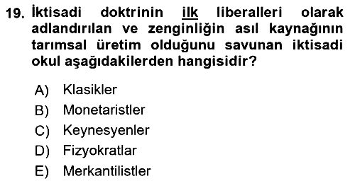 Genel Ekonomi 2021-2022 Dönem Sonu Sınavı - 19. soru