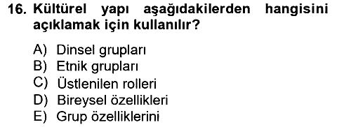 Kentsel ve Çevresel Koruma 2012-2013 Ara Sınav - 16. soru