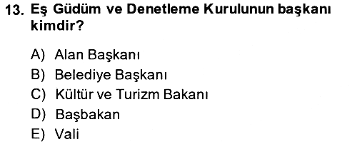 Kentsel ve Çevresel Koruma 2013-2014 Dönem Sonu Sınavı - 13. soru