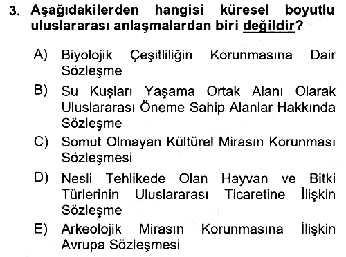Kentsel ve Çevresel Koruma 2018-2019 Dönem Sonu Sınavı - 3. soru