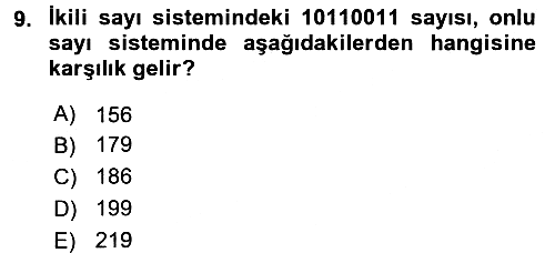 Bilgisayar Ve Programlamaya Giriş 2017-2018 Ara Sınav - 9. soru