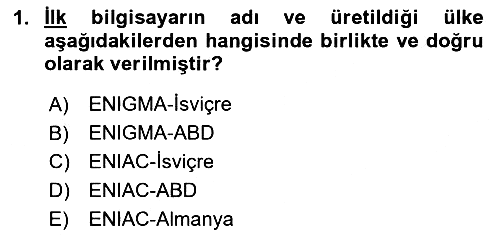 Bilgisayar Ve Programlamaya Giriş 2024-2025 Ara Sınav - 1. soru
