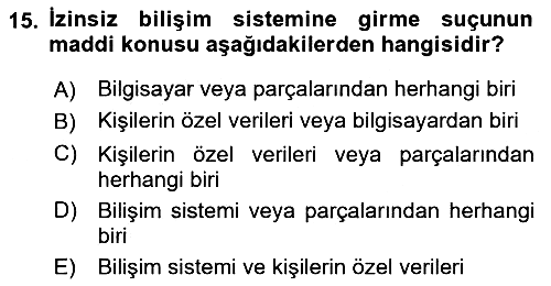 Bilişim Hukuku 2017-2018 Ara Sınav - 15. soru
