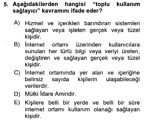 Bilişim Hukuku 2018-2019 Ara Sınav - 5. soru