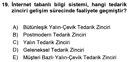 Bilişim Sistemleri 2025-2026 Ara Sınav - 19. soru
