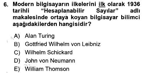 Bilişim Teknolojileri 2021-2022 Ara Sınav - 6. soru